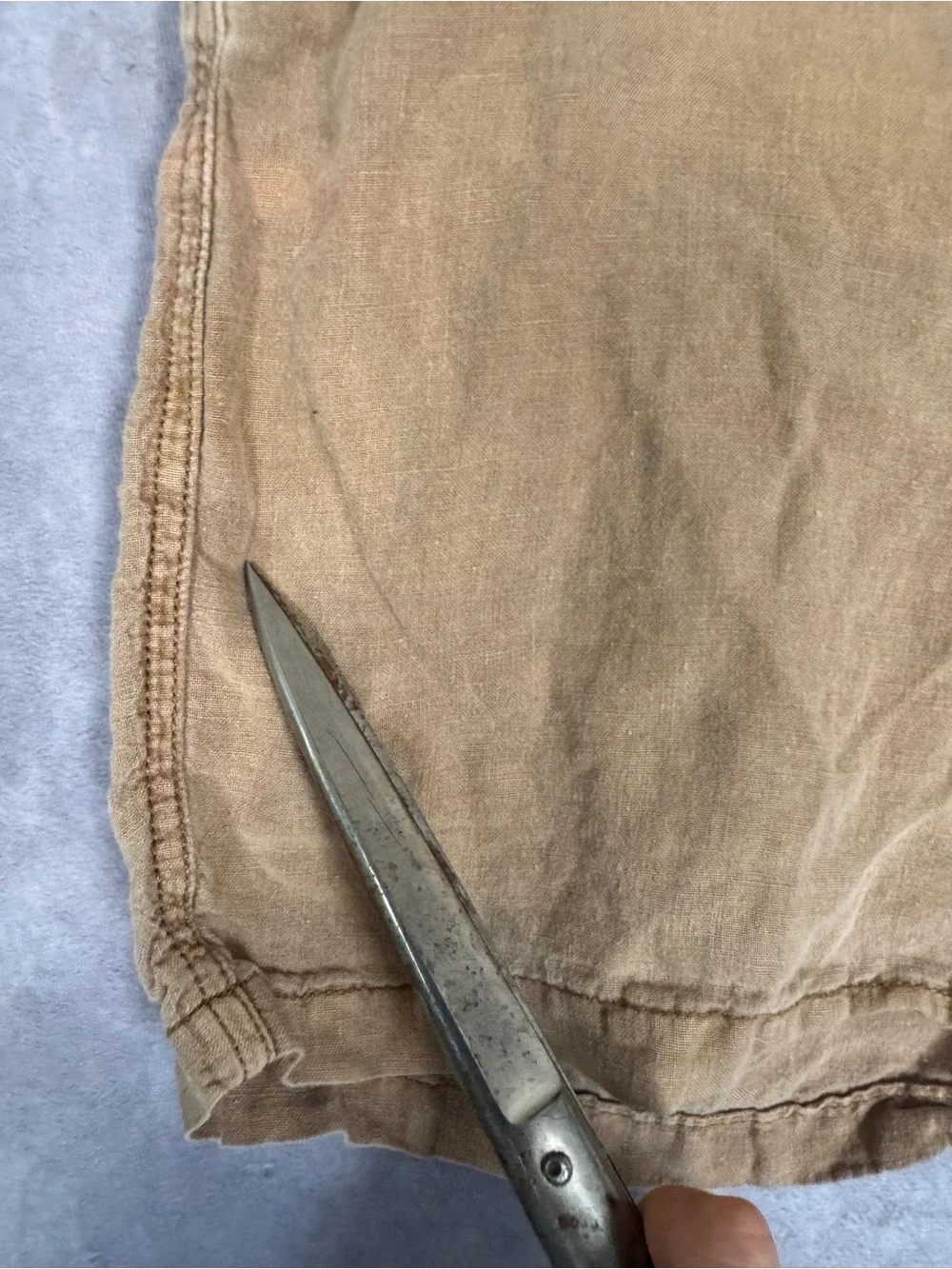 Lucky Brand 100% Linen  Shorts Men’s 31 Khaki Tan 9” Casual Summer Classic